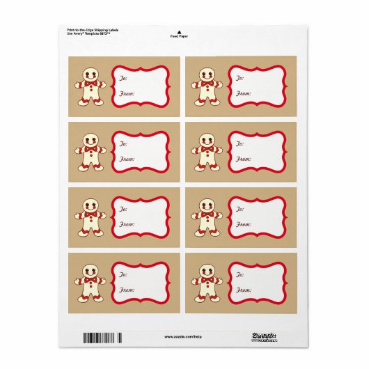 Christmas Cookie Gift Label Labels (Full Sheet)