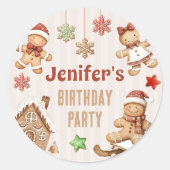 Christmas Cookie Gingerbread Birthday Ronde Sticker (Voorkant)