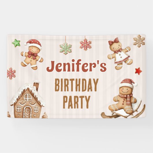  Christmas Cookie Gingerbread Birthday Spandoek (Horizontaal)