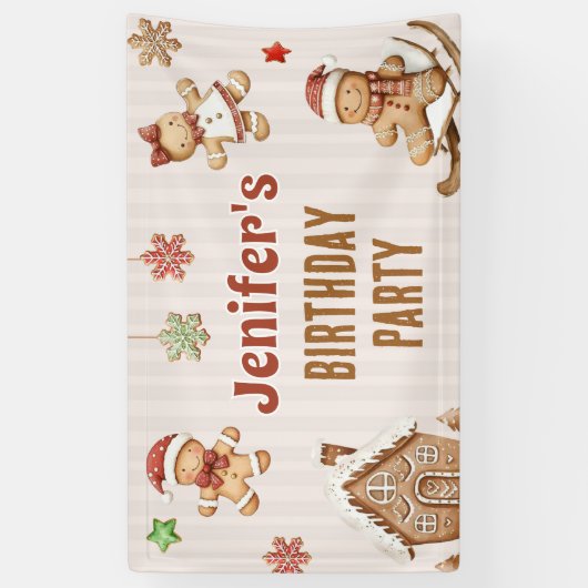  Christmas Cookie Gingerbread Birthday Spandoek (Verticaal)
