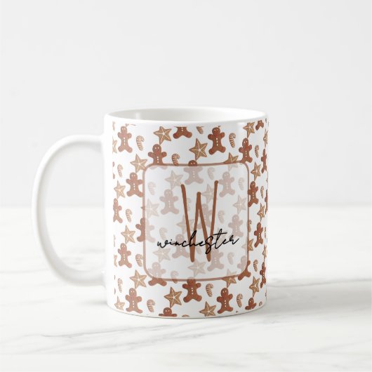 Christmas Cookie Gingerbread Man, Star, Candy Cane Koffiemok (Links)