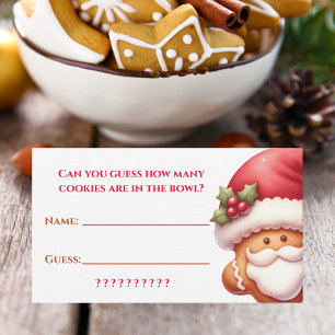 Christmas Cookie Gissen Spel Kaart Notitiekaartje