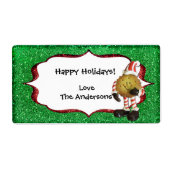 Christmas Cookie Glitter label - groen (Voorkant)
