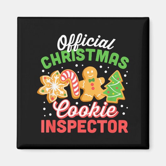 Christmas Cookie Inspector Dad  Magneet (Voorkant)