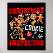 Christmas Cookie Inspector Xmas Santa Bigfoot Funn Poster (Voorkant)