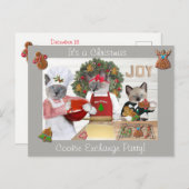 Christmas Cookie Kitten Cookie Exchange Briefkaart (Voorkant / Achterkant)
