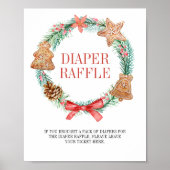 Christmas Cookie Krans Baby shower Luier Raffle Poster (Voorkant)