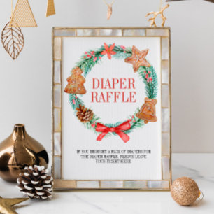 Christmas Cookie Krans Baby shower Luier Raffle Poster
