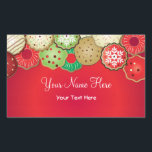 Christmas Cookie Label<br><div class="desc">Kerstmis is een geweldige manier om lekkers en snoep te bakken voor je vrienden en familie. Gebruik dit rode Holiday cookie-label om uw gebakken geschenken te personaliseren.</div>
