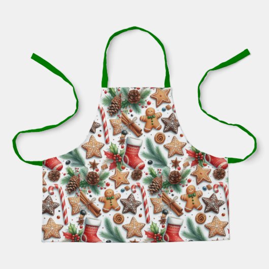 Christmas Cookie Pattern Kids Schort (Voorkant)