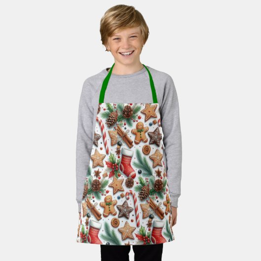 Christmas Cookie Pattern Kids  Schort (Gedragen)