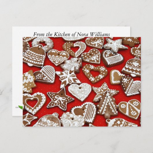 Christmas Cookie Recept Kaart (Voorkant / Achterkant)