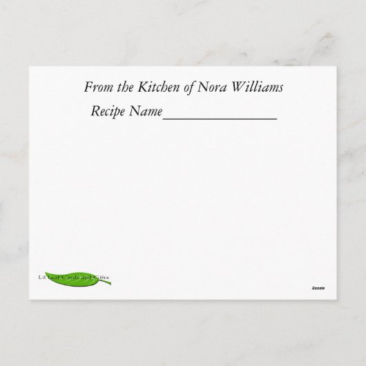 Christmas Cookie Recept Kaart (Achterkant)