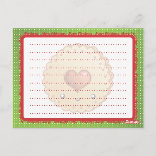 Christmas Cookie Recipe card Briefkaart (Achterkant)