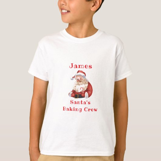 Christmas Cookie Santa's Baking Crew Kids T-shirt (Voorkant)