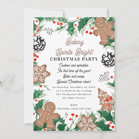 Christmas Cookie Swap Baking Spirits Bright Kaart (Voorkant)