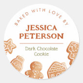 Christmas Cookie Swap Bakken Gingerbread Ronde Sticker (Voorkant)