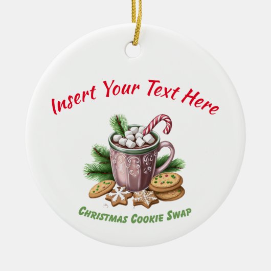 Christmas Cookie Swap - Hot Cacao Design Keramisch Ornament (Voorkant)
