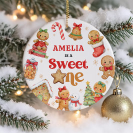 Christmas Cookie Sweet One 1st Birthday  Keramisch Ornament