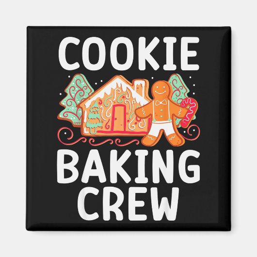 Christmas Cookie Taster Cookie Baking Crew Gingerb Magneet (Voorkant)