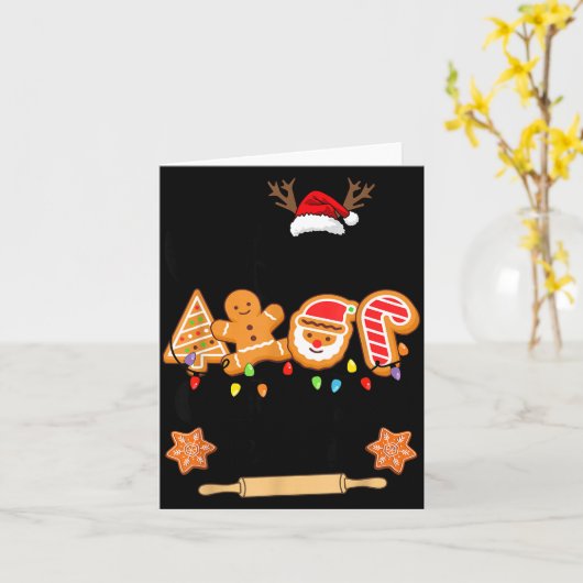 Christmas Cookie Tester Family Baking Team Cookie  Kaart (Gele Bloem)
