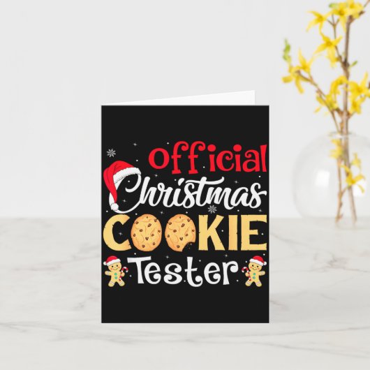 Christmas Cookie Tester Funny Baking Crew Xmas  Kaart (Gele Bloem)