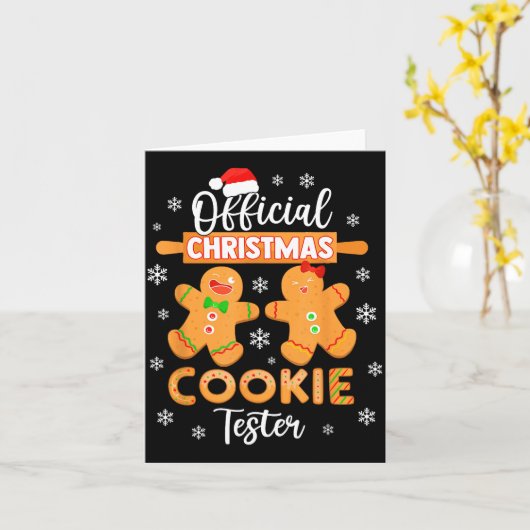 Christmas Cookie Tester Taster Baking Crew Toddle  Kaart (Gele Bloem)