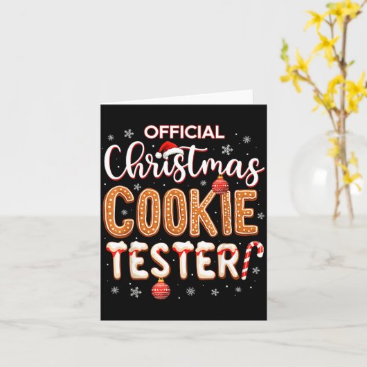 Christmas Cookie Tester Taster Baking Crew Toddle  Kaart (Gele Bloem)