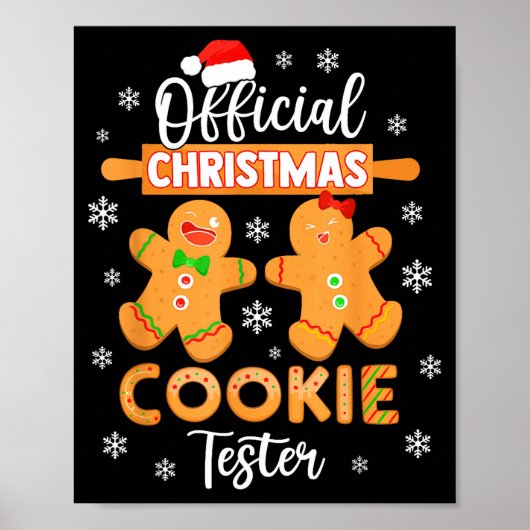 Christmas Cookie Tester Taster Baking Crew Toddle Poster (Voorkant)