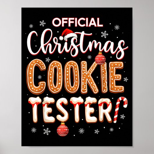 Christmas Cookie Tester Taster Baking Crew Toddle Poster (Voorkant)