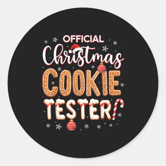 Christmas Cookie Tester Taster Baking Crew Toddle Ronde Sticker (Voorkant)