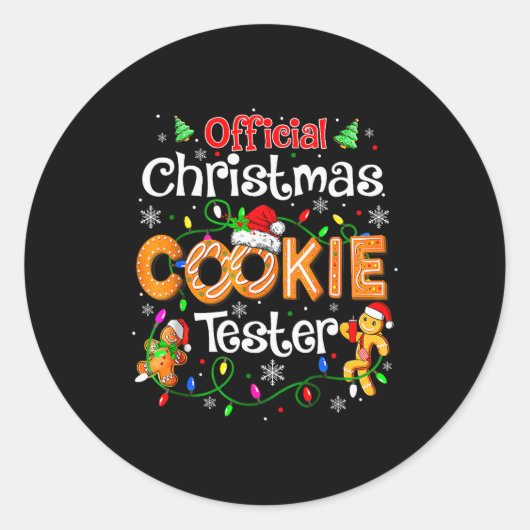 Christmas Cookie Tester Taster Baking Crew Toddle Ronde Sticker (Voorkant)