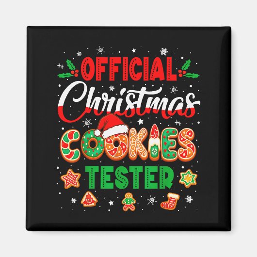 Christmas Cookie Tester Taster Baking Crew Toddler Magneet (Voorkant)