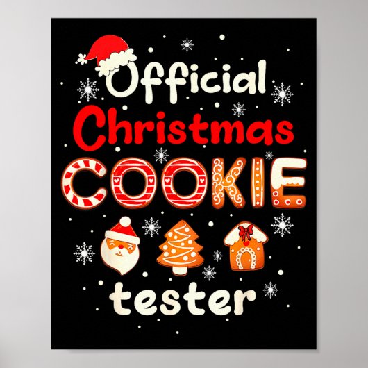 Christmas Cookie Tester Taster Baking Crew Toddler Poster (Voorkant)