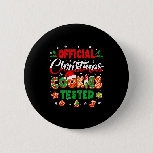 Christmas Cookie Tester Taster Baking Crew Toddler Ronde Button 5,7 Cm (Voorkant)