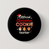 Christmas Cookie Tester Taster Baking Crew Toddler Ronde Button 5,7 Cm (Voorkant)