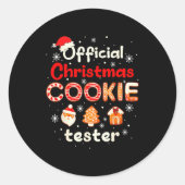 Christmas Cookie Tester Taster Baking Crew Toddler Ronde Sticker (Voorkant)