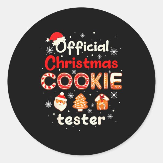 Christmas Cookie Tester Taster Baking Crew Toddler Ronde Sticker (Voorkant)