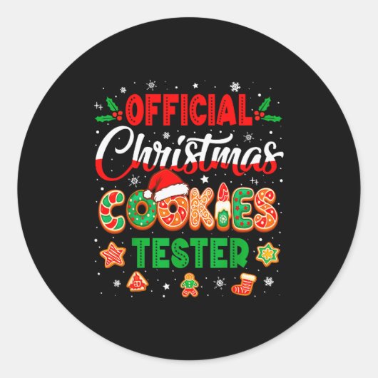 Christmas Cookie Tester Taster Baking Crew Toddler Ronde Sticker (Voorkant)