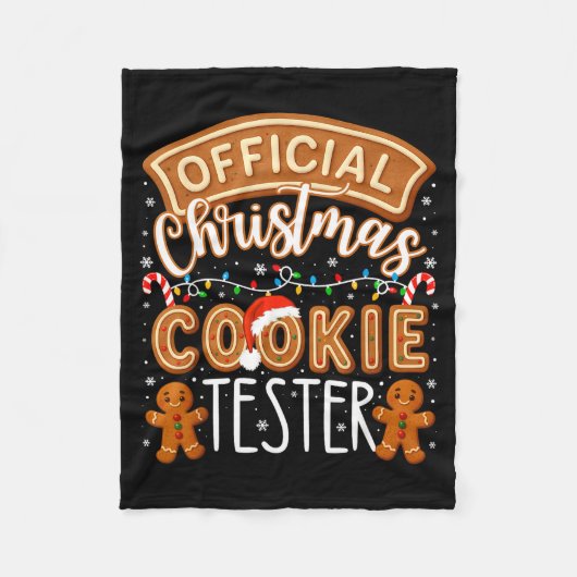 Christmas Cookie Tester Taster Funny Family Baking Fleece Deken (Voorkant)