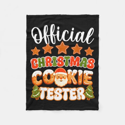 Christmas Cookie Tester Taster Funny Family Baking Fleece Deken (Voorkant)