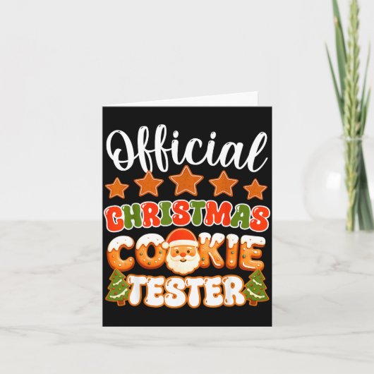 Christmas Cookie Tester Taster Funny Family Baking Kaart (Voorkant)