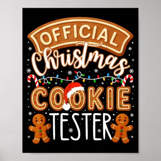 Christmas Cookie Tester Taster Funny Family Baking Poster (Voorkant)