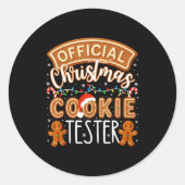 Christmas Cookie Tester Taster Funny Family Baking Ronde Sticker (Voorkant)
