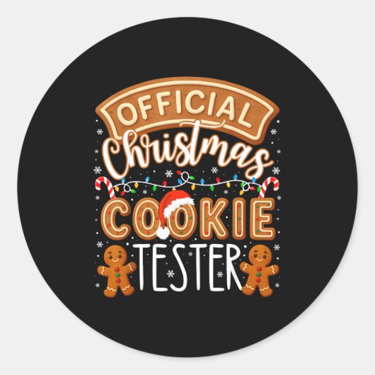 Christmas Cookie Tester Taster Funny Family Baking Ronde Sticker (Voorkant)