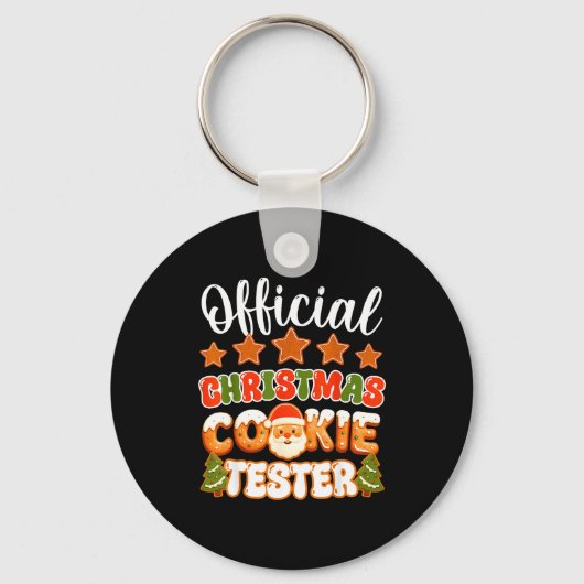 Christmas Cookie Tester Taster Funny Family Baking Sleutelhanger (Voorkant)