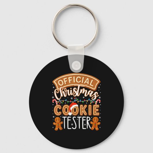 Christmas Cookie Tester Taster Funny Family Baking Sleutelhanger (Voorkant)
