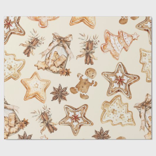 Christmas Cookie Wrapping Paper Cadeaupapier (Vlak)