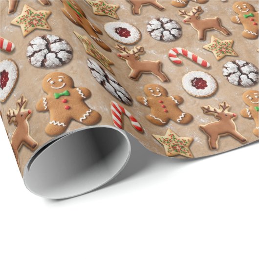 Christmas Cookie Wrapping Paper – Festive Holiday  Cadeaupapier (Rol Hoek)