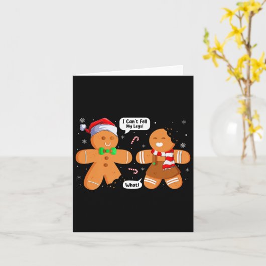 Christmas Cookie Xmas Family Funny Gingerbread Boy Kaart (Gele Bloem)
